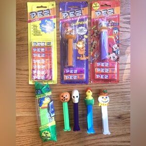 Vintage Lot of 8 Pez Dispensers and Candy
